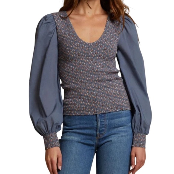 Nation LTD Della Smocked Top in It Girl - Picture 1 of 8